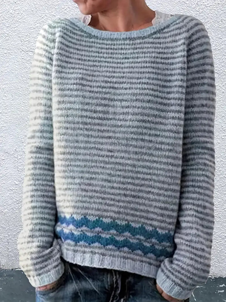 Bella | casual sweater with subtle stripes