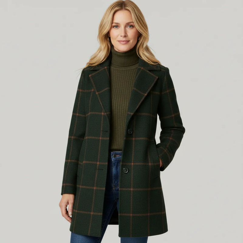 Amanda | Classy Wool Check Coat