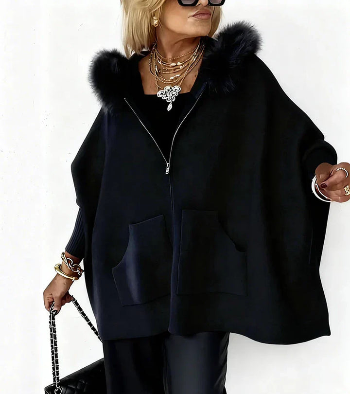 Catherine | Casual Hooded Coat with Fur Collar