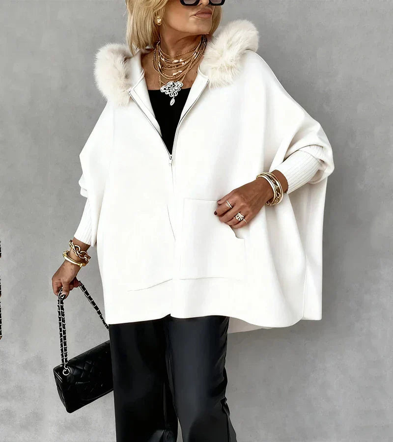 Catherine | Casual Hooded Coat with Fur Collar