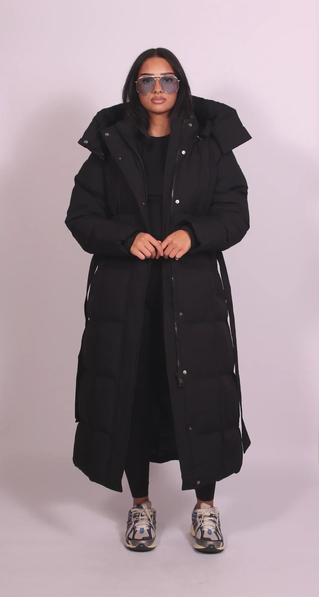 Hannah | Long Belted Puffer Coat