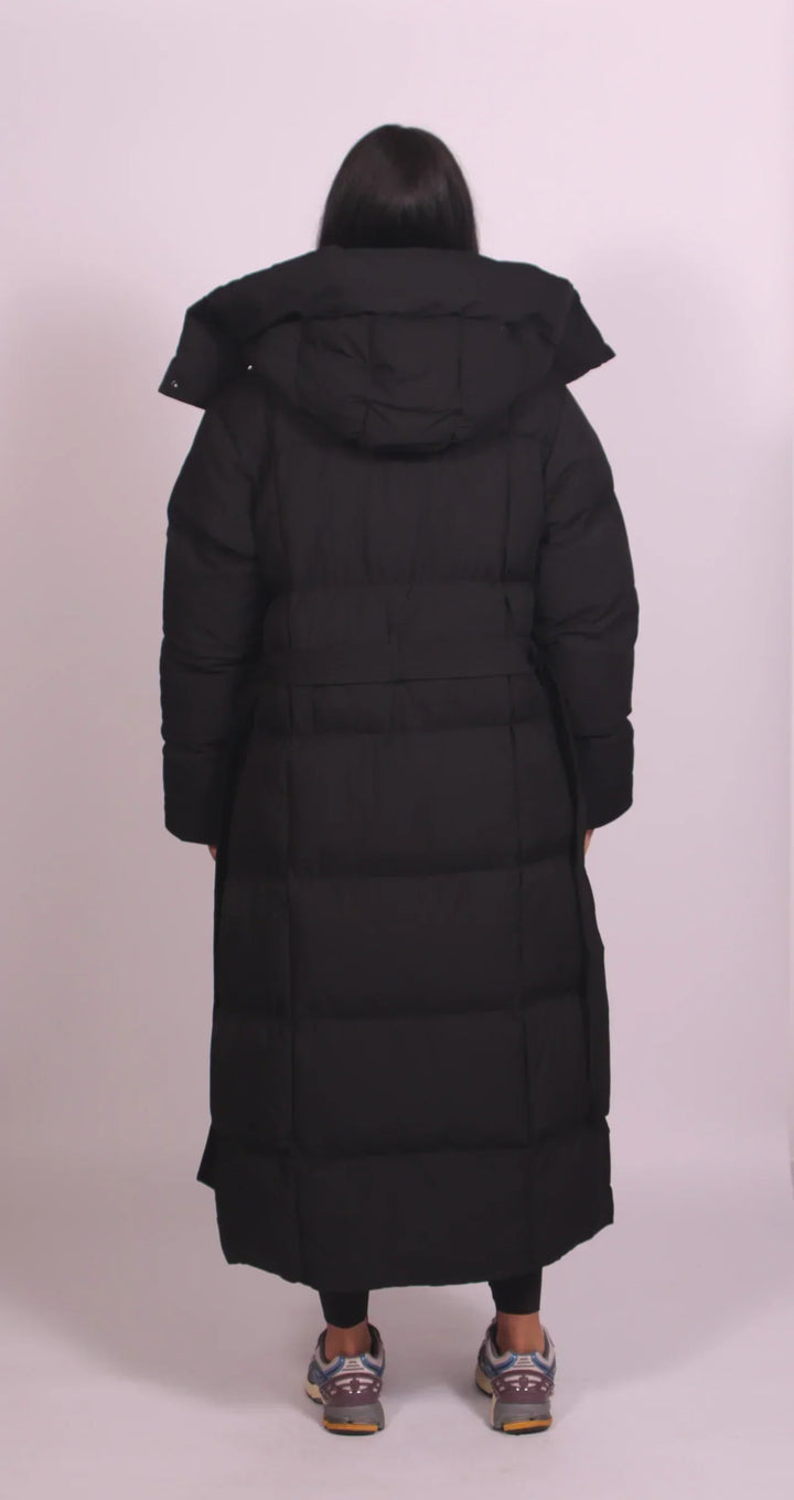 Hannah | Long Belted Puffer Coat