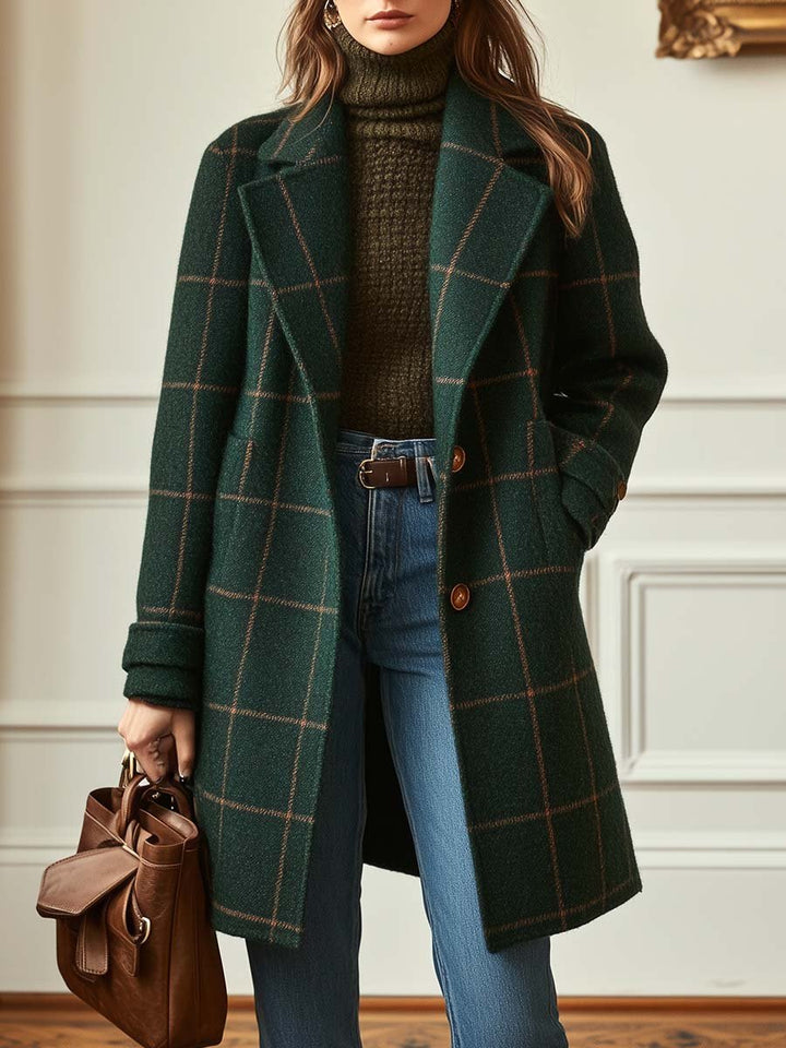 Amanda | Classy Wool Check Coat